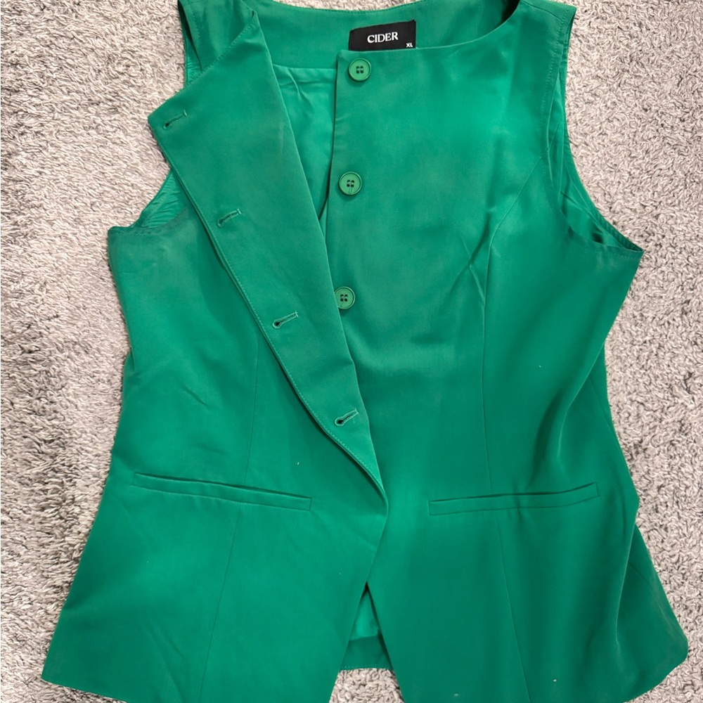 Cider Green Sleeveless Blazer